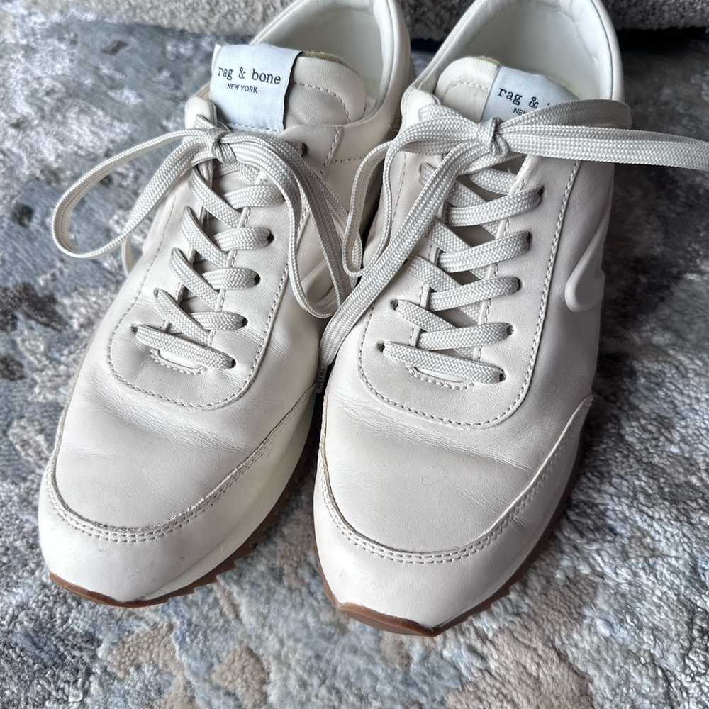 Rag & Bone Off-White Casual Retro Runner Sneakers